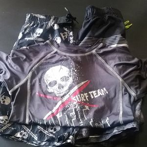 Lot of 2 Boys Swim Trunks/1Swim Shirt